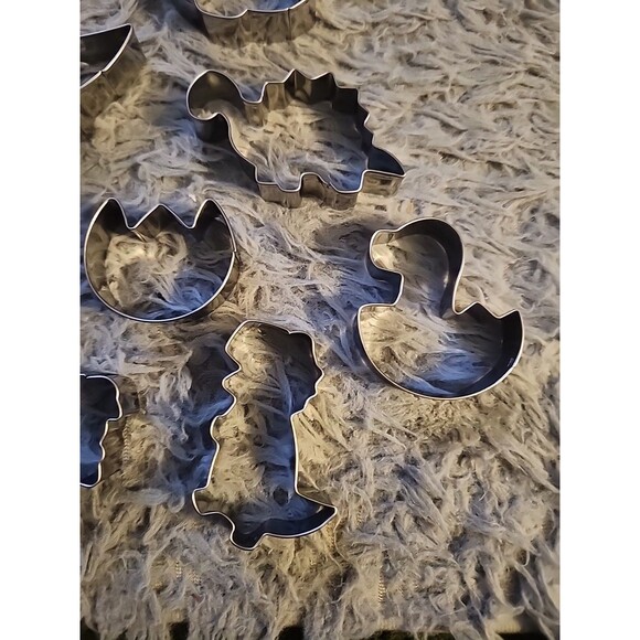 Lot Of 14 Dinosaur Animal Aluminum Cookie Cutters Large Metal Lot, Baking Kids - Picture 11 of 12